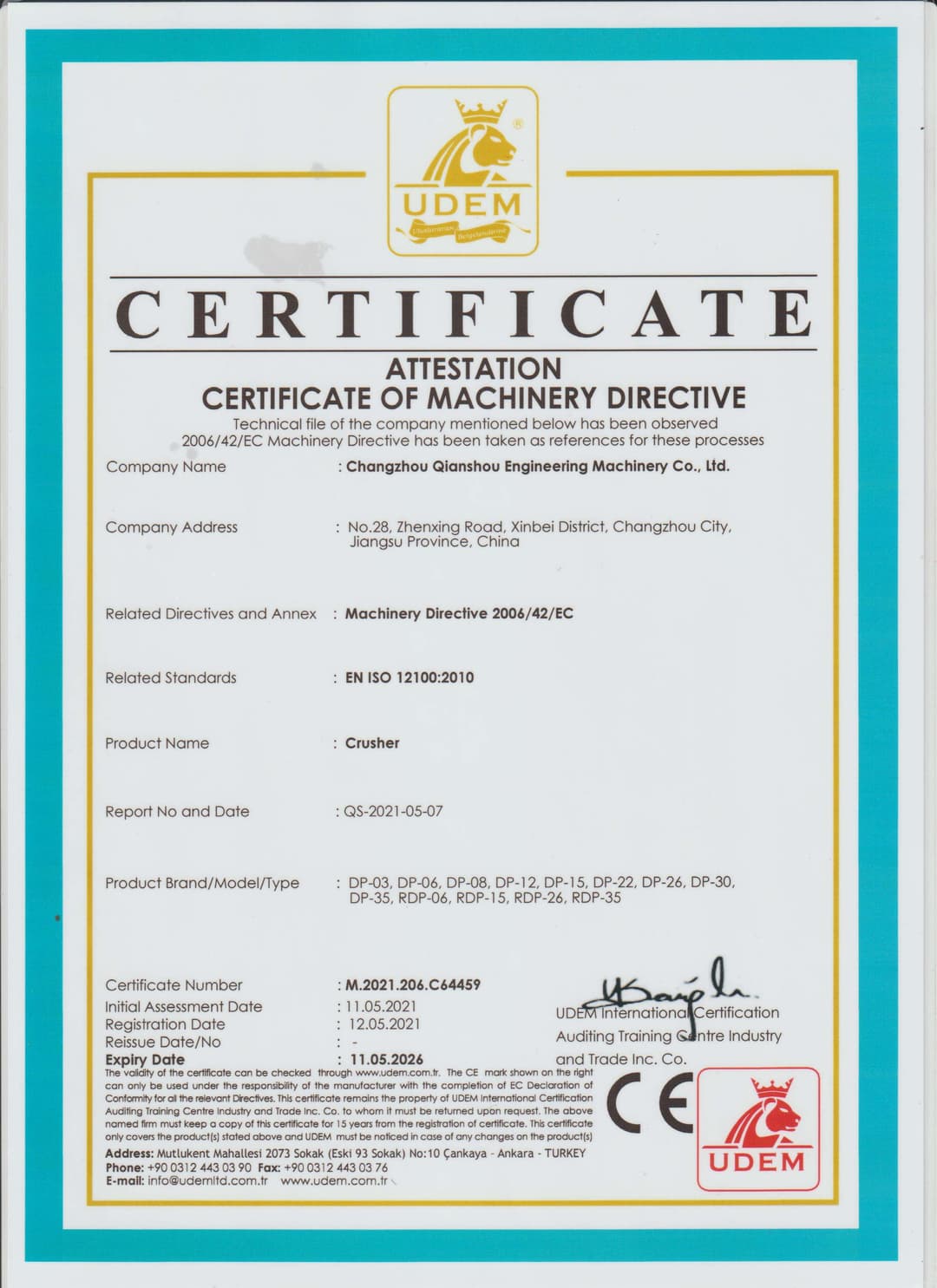 CE Certificate